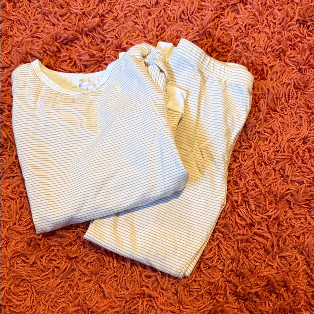 Yellow and White striped pajamas